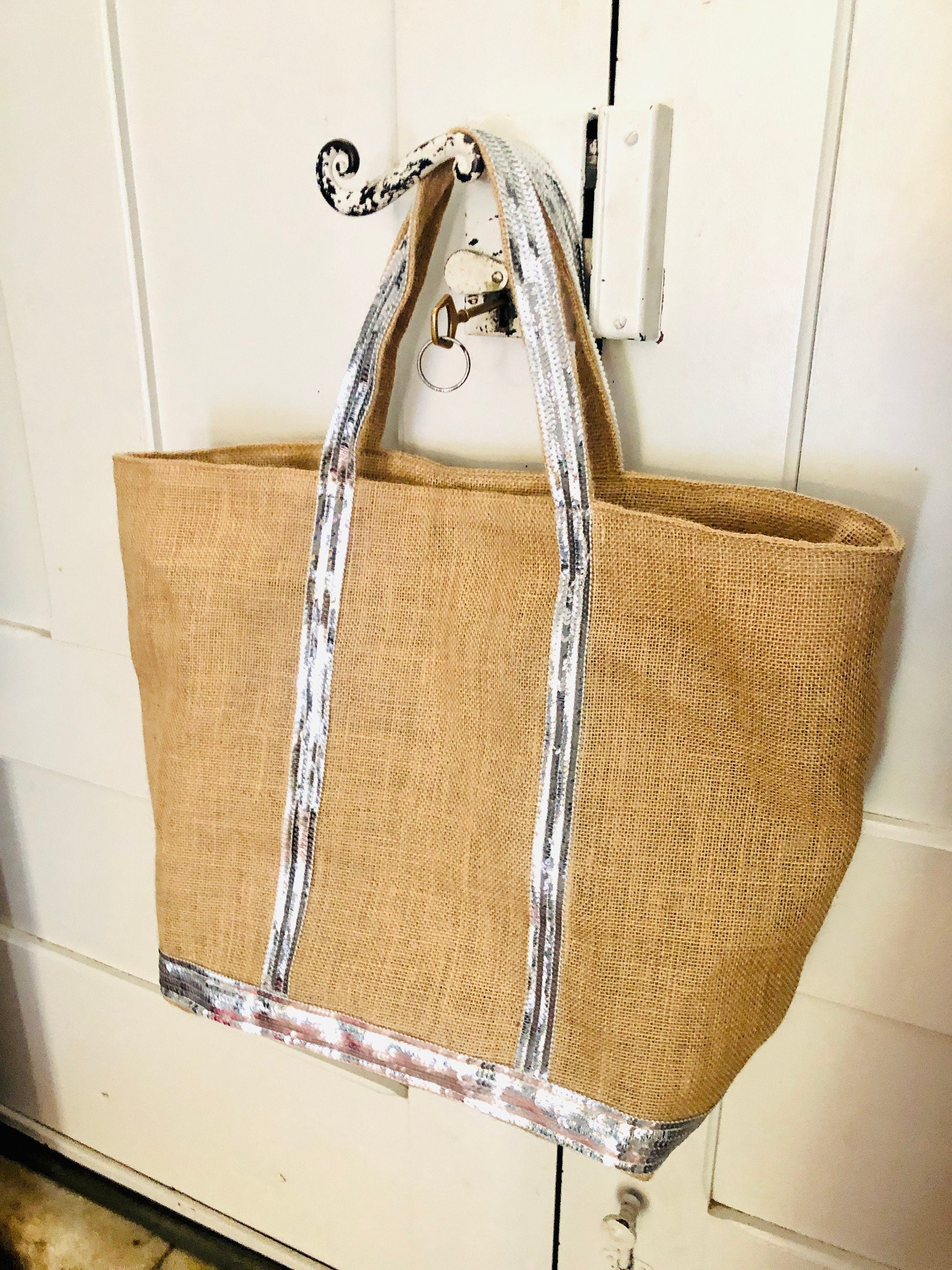 Large silver beach online bag