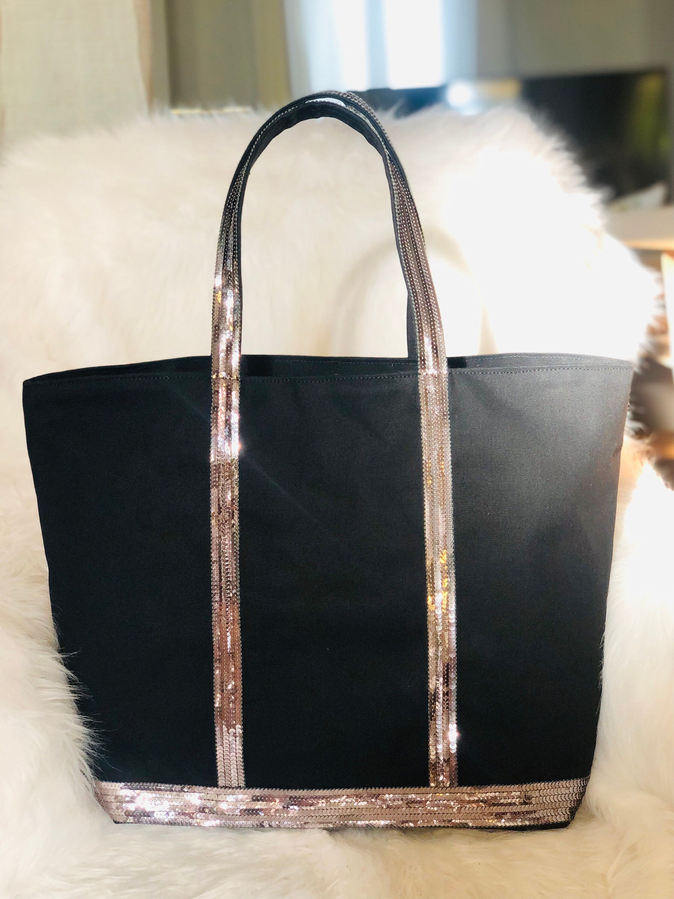 Black glitter tote outlet bag