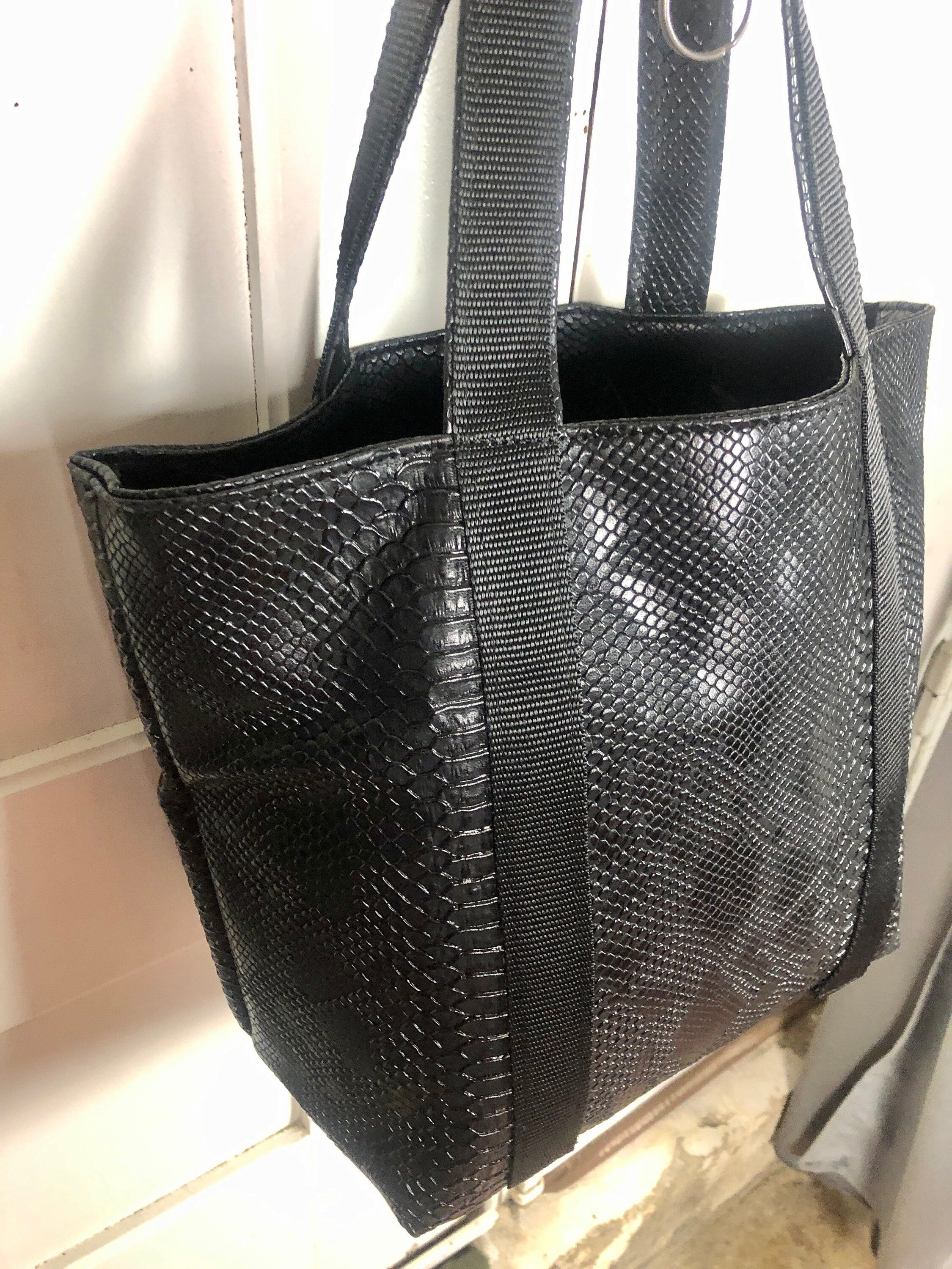 Faux snakeskin tote bag hotsell