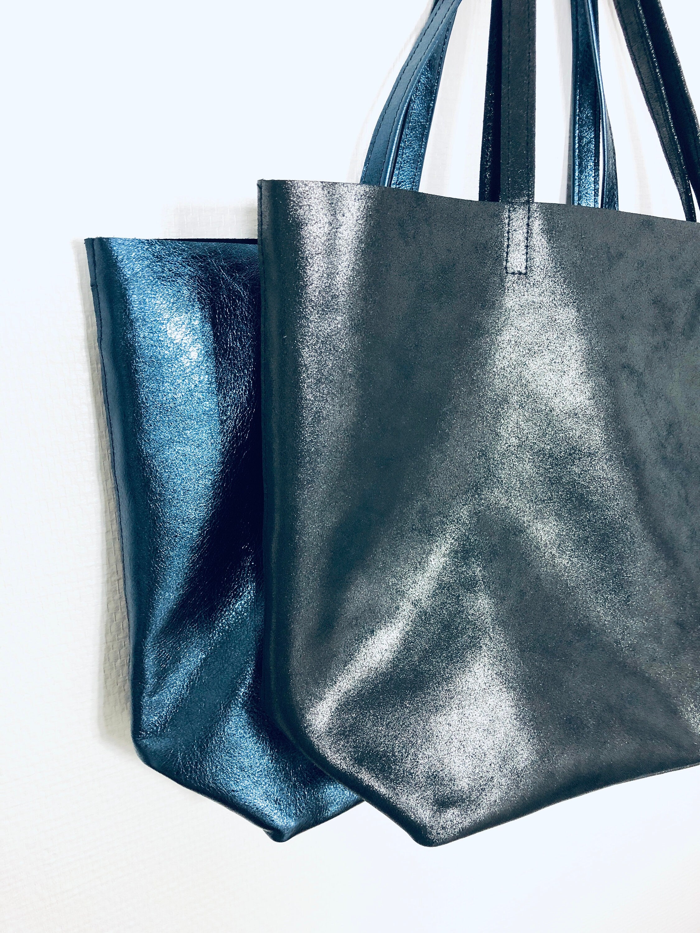 Metallic silver hot sale tote bag