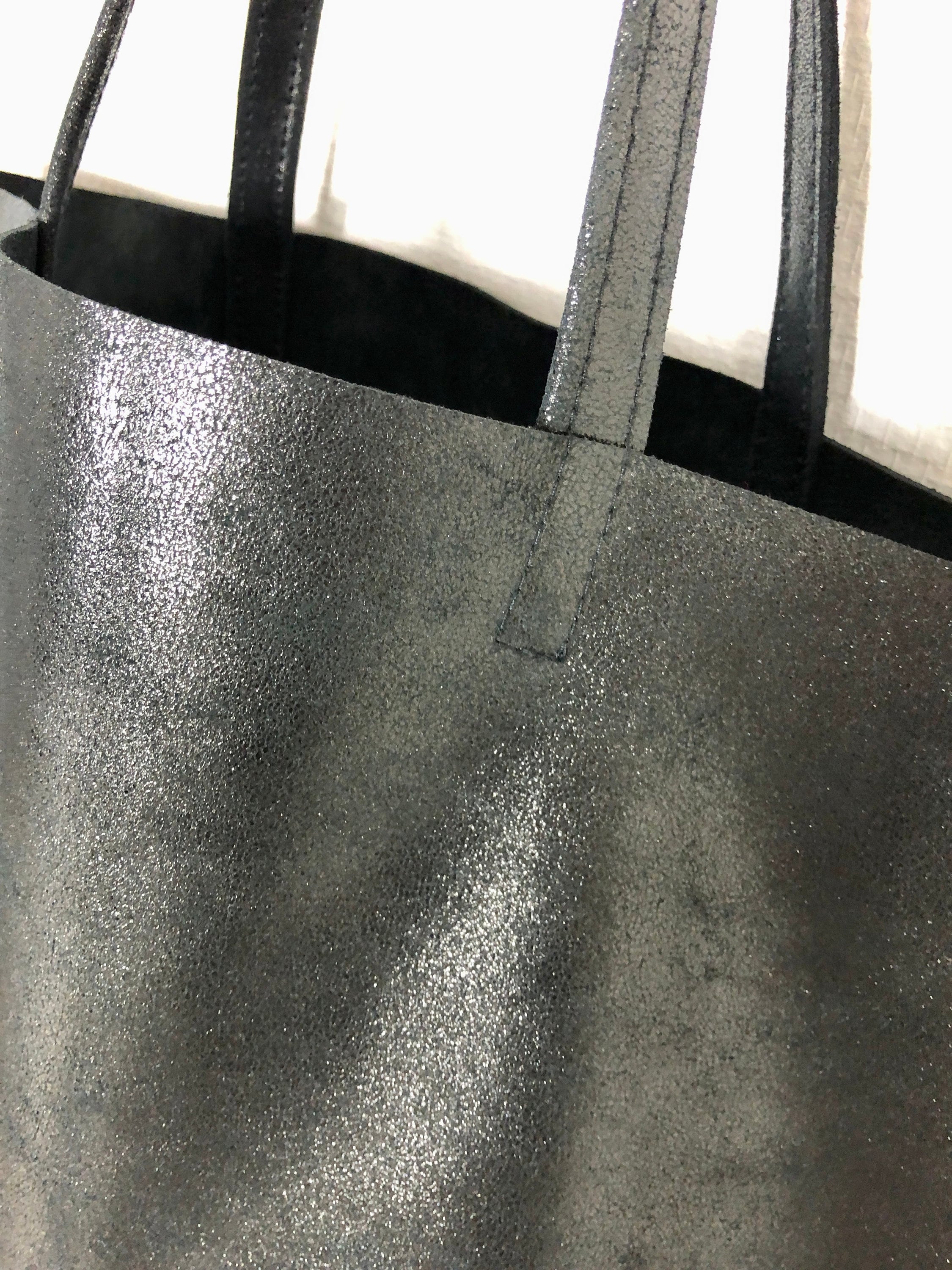 Metallic silver tote discount bag